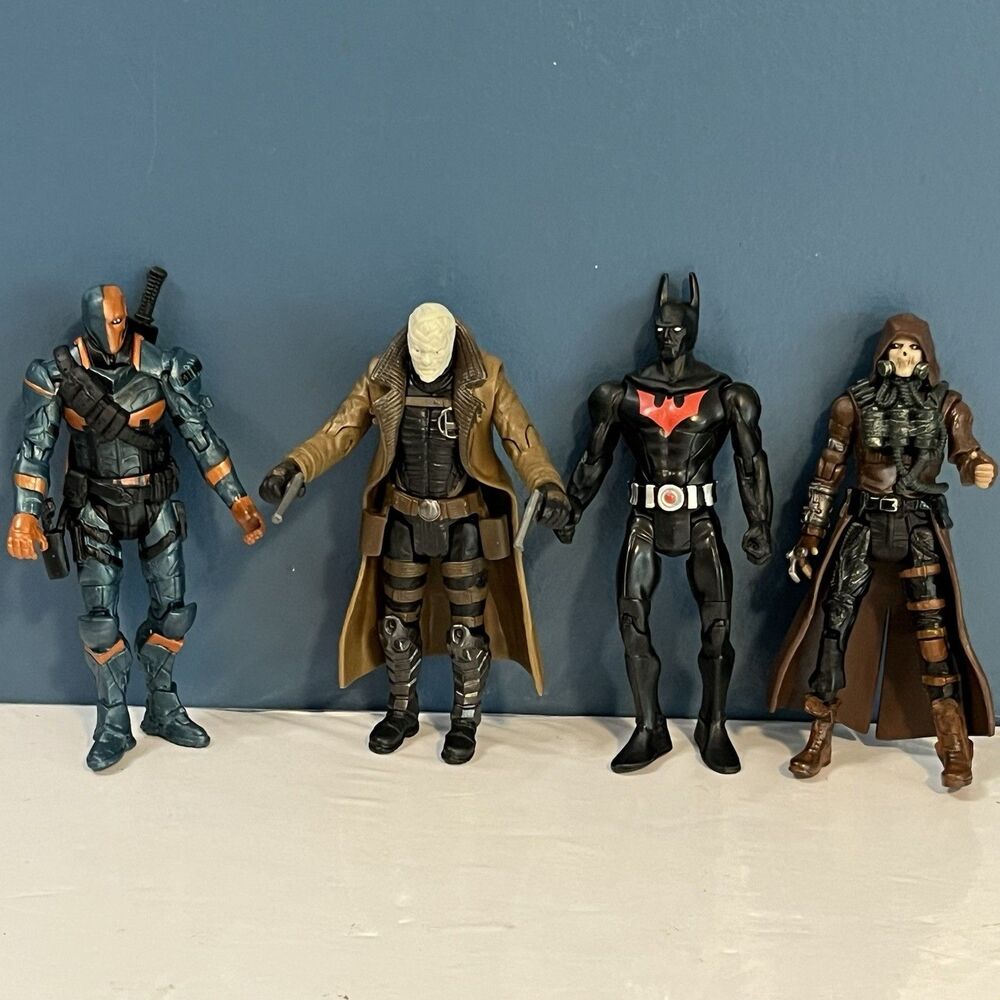 DC Multiverse Action Figures Lot 4 Arkham Batman/Deathstroke/Hush/Scarecrow 4”